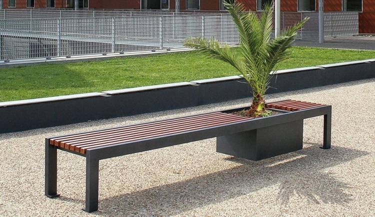 Conception de banc urbain design